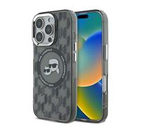 CG Mobile Coque iPhone 16 Pro KLHMP16LHMCKMHK 6,3" Noir Monogramme Tête Karl & Choupette