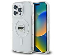 CG Mobile Karl Lagerfeld KLHMP16XHLSKIH Coque pour iPhone 16 Pro Max 6,9" Blanc Coque Rigide IML Metal Karl Head