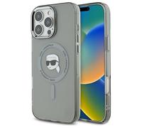 CG Mobile Karl Lagerfeld KLHMP16XHLSKIK Coque pour iPhone 16 Pro Max 6,9" Noir Coque Rigide IML Metal Karl Head