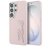 CG MOBILE Karl Lagerfeld Logo en résine métallique grainée pour Samsung Galaxy S26 Ultra (rose)