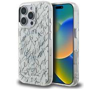 CG Mobile Karl Lagerfeld Motif de Police IML Karl Compatible avec MagSafe pour iPhone 16 Pro Max (Blanc)