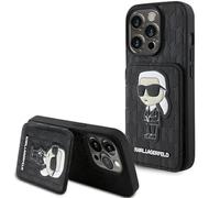 CG MOBILE Karl Lagerfeld Saffiano Coque Rigide avec Fente pour Carte pour iPhone 15 Pro