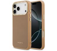CG MOBILE Lacoste Champs Elysees Logo doré compatible avec MagSafe Coque pour iPhone 17 Pro Max Rose