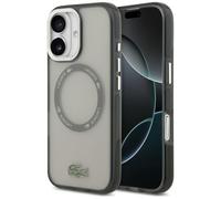 CG MOBILE Lacoste Coque anti-chocs transparente givrée compatible avec MagSafe pour iPhone 17 x (gris)