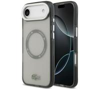 CG MOBILE Lacoste Coque anti-chocs transparente givrée compatible avec MagSafe pour iPhone Air (gris)