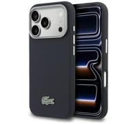 CG MOBILE Lacoste - Coque demi-enveloppement petit piqué - Compatible avec MagSafe pour iPhone 17 Pro Max - Bleu marine