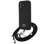 CG MOBILE Lacoste Iconic Petit Pique Crossbody Coque pour iPhone 16 compatible avec MagSafe (noir)