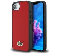 CG MOBILE Lacoste Iconic Petit Piqué Logo tissé Compatible avec MagSafe Coque pour iPhone 16e (rouge)