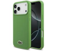CG MOBILE Lacoste Iconic Petit Piqué Logo tissé Compatible avec MagSafe Coque pour iPhone 17 Pro Max (vert)
