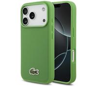 CG MOBILE Lacoste Iconic Petit Piqué Logo tissé Compatible avec MagSafe Coque pour iPhone 17 Pro (vert)