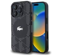CG MOBILE Lacoste IML Blend Monogram Coque pour iPhone 16 Pro Max 6,9" Compatible avec MagSafe Noir