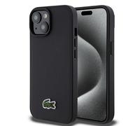 CG MOBILE Lacoste LCHMP15SPVCK Coque pour iPhone 15/14/13 6,1" Noir Coque rigide Iconic Petit Pique