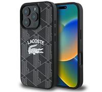 Lacoste Coque MagSafe iPhone 16 Pro 6,3" LCHMP16LPIGK Noir Monogramme Logo Vintage