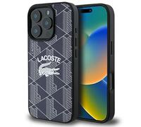 CG MOBILE Lacoste LCHMP16LPIGV Coque pour iPhone 16 Pro 6,3" Bleu marine Monogramme Logo vintage