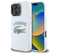 CG MOBILE Lacoste LCHMP16LUCRH Coque pour iPhone 16 Pro 6,3" en silicone avec logo craquelé