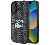 CG MOBILE Lacoste LCHMP16SPIGK Coque pour iPhone 16 6,1" Noir Monogramme Logo Vintage