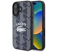 CG MOBILE Lacoste LCHMP16SPIGV Coque pour iPhone 16 6,1" Bleu marine Monogramme Logo vintage