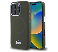 CG MOBILE Lacoste LCHMP16XSMAB Coque pour iPhone 16 Pro Max 6,9" Kaki en silicone avec logo Croco