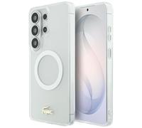 CG MOBILE Lacoste Logo résistant aux chocs en or mat compatible avec la coque MagSafe pour Samsung Galaxy S26 Ultra (blanc)