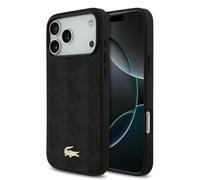 CG MOBILE Lacoste Nomograme Gold Logo Compatible avec MagSafe Coque pour iPhone 17 Pro Max (Noir)