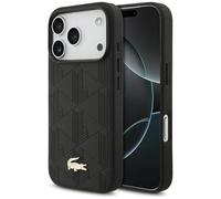 CG MOBILE Lacoste Nomograme Gold Logo Compatible avec MagSafe Coque pour iPhone 17 Pro (Noir)