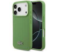 CG MOBILE Lacoste Petit Pique Logo Vernis Compatible avec MagSafe Coque pour iPhone 17 Pro (estragon)