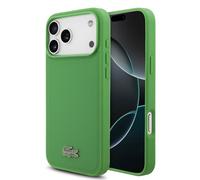 CG MOBILE Lacoste Petit Pique Logo Vernis Compatible avec MagSafe Coque pour iPhone 17 Pro Max (estragon)