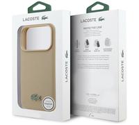 CG MOBILE Lacoste Petit Piqué Logo Vernis Compatible avec MagSafe Coque pour iPhone Air (taupe)