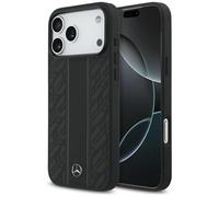CG MOBILE Mercedes - Bandes de feuilles de laurier en cuir - Compatible avec MagSafe pour iPhone 17 Pro Max - Noir