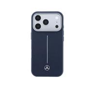 CG MOBILE Mercedes-Benz Coque en cuir pour iPhone 17 Pro Max compatible avec MagSafe, bleu
