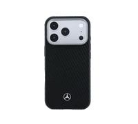 CG MOBILE Mercedes-Benz Coque en cuir texturé pour iPhone 17 Pro compatible avec MagSafe, noir