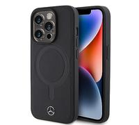 CG Mobile Mercedes-Benz Étui de téléphone Compatible avec Magsafe iPhone 15 Pro en Cuir véritable, étui de Protection et Durable avec Facile à Clipser, Absorption des Chocs et Logo Signature
