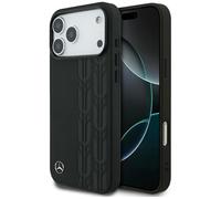 Mercedes-Benz Coque iPhone 17 Pro Max – Cuir véritable, MagSafe, logo métal 3D