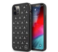 Mercedes iPhone 12 / 12 Pro Housse, Noir - Motif étoiles argentées Hardcase MEHCP12MESPBK
