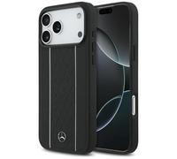 CG Mobile Mercedes Étui de Protection en Cuir à Motif étoilé Compatible avec MagSafe pour iPhone 17 Pro Max (Noir)