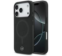 CG MOBILE Mercedes Étui de protection en cuir lisse compatible avec MagSafe pour iPhone 17 Pro Max (noir)
