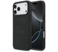 CG Mobile Étui de protection Mercedes en cuir vintage Compatible MagSafe iPhone 17 Pro Max Noir
