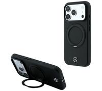 CG MOBILE Mercedes Étui en cuir avec anneau support compatible avec MagSafe pour iPhone 18 Pro Max / 17 Pro Max (noir)