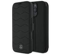 Étui Mercedes pour iPhone 16 Pro Max 6.9 noir étui rigide MB Waves Leather