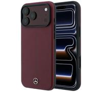 CG MOBILE Mercedes Série Iconic Line Étui portefeuille en cuir semi-transparent compatible avec MagSafe pour iPhone 18 Pro Max/17 Pro Max (bordeaux)