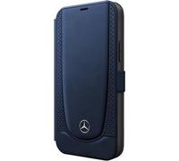 CG Mobile Mercedes Véritable cuir Urban Smooth / Perforé Booktype pour iPhone 12 mini - Bleu