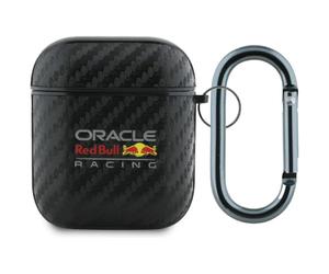 CG Mobile Red Bull Étui avec logo en PU carbone pour AirPods 1/2 (noir)