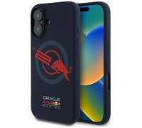 CG MOBILE Red Bull HC Coque en silicone ORBR20 avec logo rouge pour iPhone 16 compatible avec MagSafe Marine
