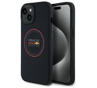 CG MOBILE Red Bull RBHMP14S24PUILVR Étui pour iPhone 14 6,1" Cuir Marine Anneau Rouge Compatible avec MagSafe