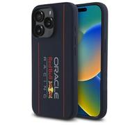 CG MOBILE Red Bull RBHMP15L24SIOLRV Coque pour iPhone 15 Pro 6,1" Bleu Marine Licence Silicone Logo vertical Compatible avec MagSafe