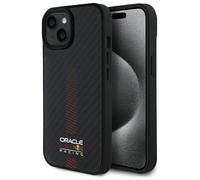 Étui Red Bull pour iPhone 15 6.1 étui rigide noir Carbon Fiber Power Bar MagSafe
