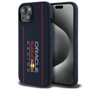 CG MOBILE Red Bull RBHMP15S24SIOLRV Coque pour iPhone 15 6,1" Bleu Marine Licence Silicone Logo vertical Compatible avec MagSafe