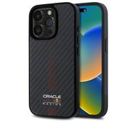 CG MOBILE Red Bull RBHMP15X24CFGSMK Coque de protection pour iPhone 15 Pro Max 6,7" Noir Barre d'alimentation en fibre de carbone compatible avec MagSafe