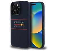 CG MOBILE Red Bull RBHMP16L24SIHSRV Coque pour iPhone 16 Pro 6,3" sous licence en silicone avec logo horizontal compatible avec MagSafe Bleu marine