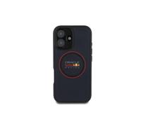 CG MOBILE Red Bull RBHMP16M24PUILVR Étui pour iPhone 16 Plus 6,7" Cuir Marine Anneau Rouge Compatible avec MagSafe